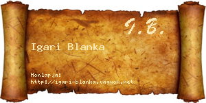 Igari Blanka névjegykártya